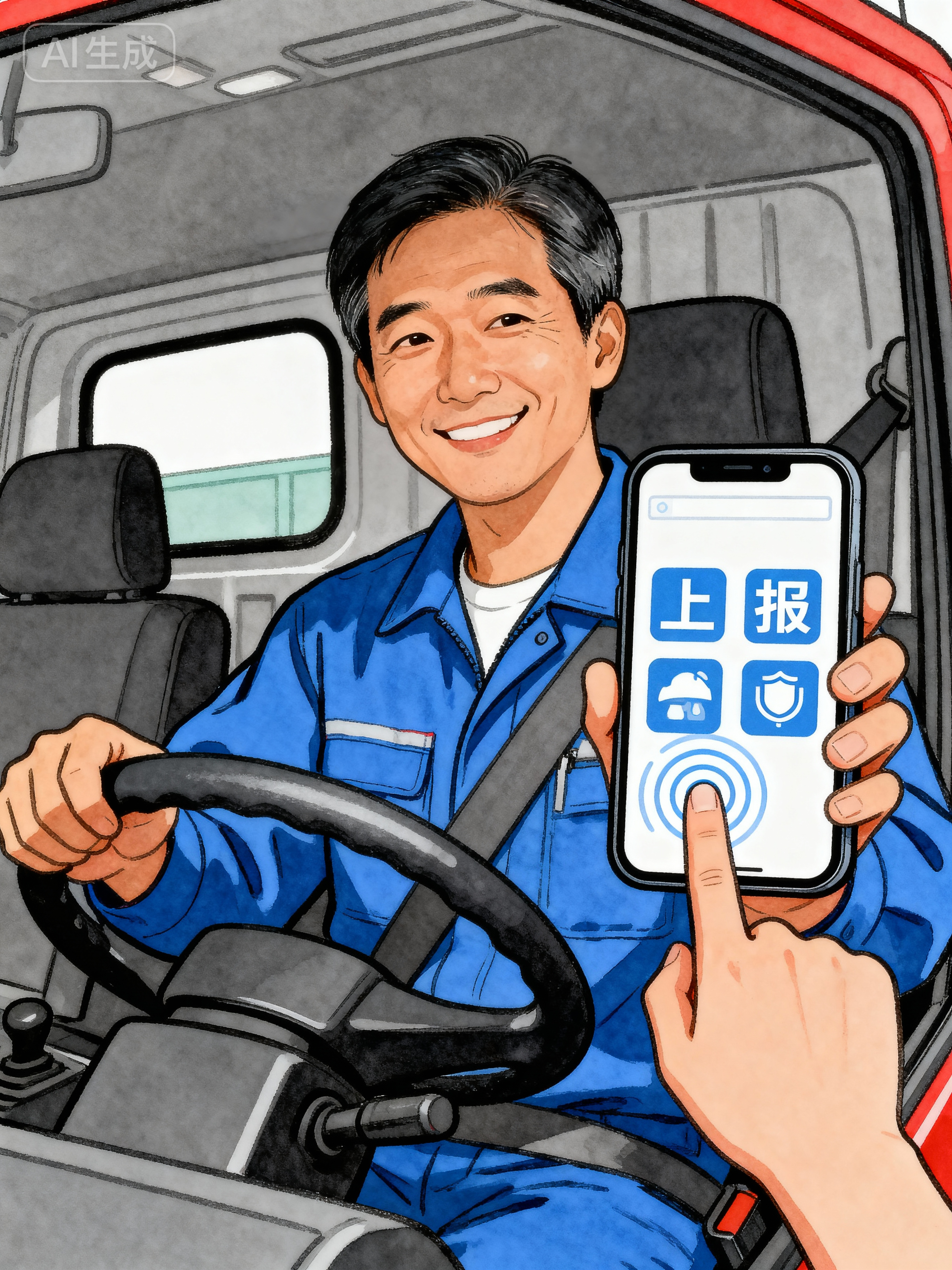 司机轻松操作手机