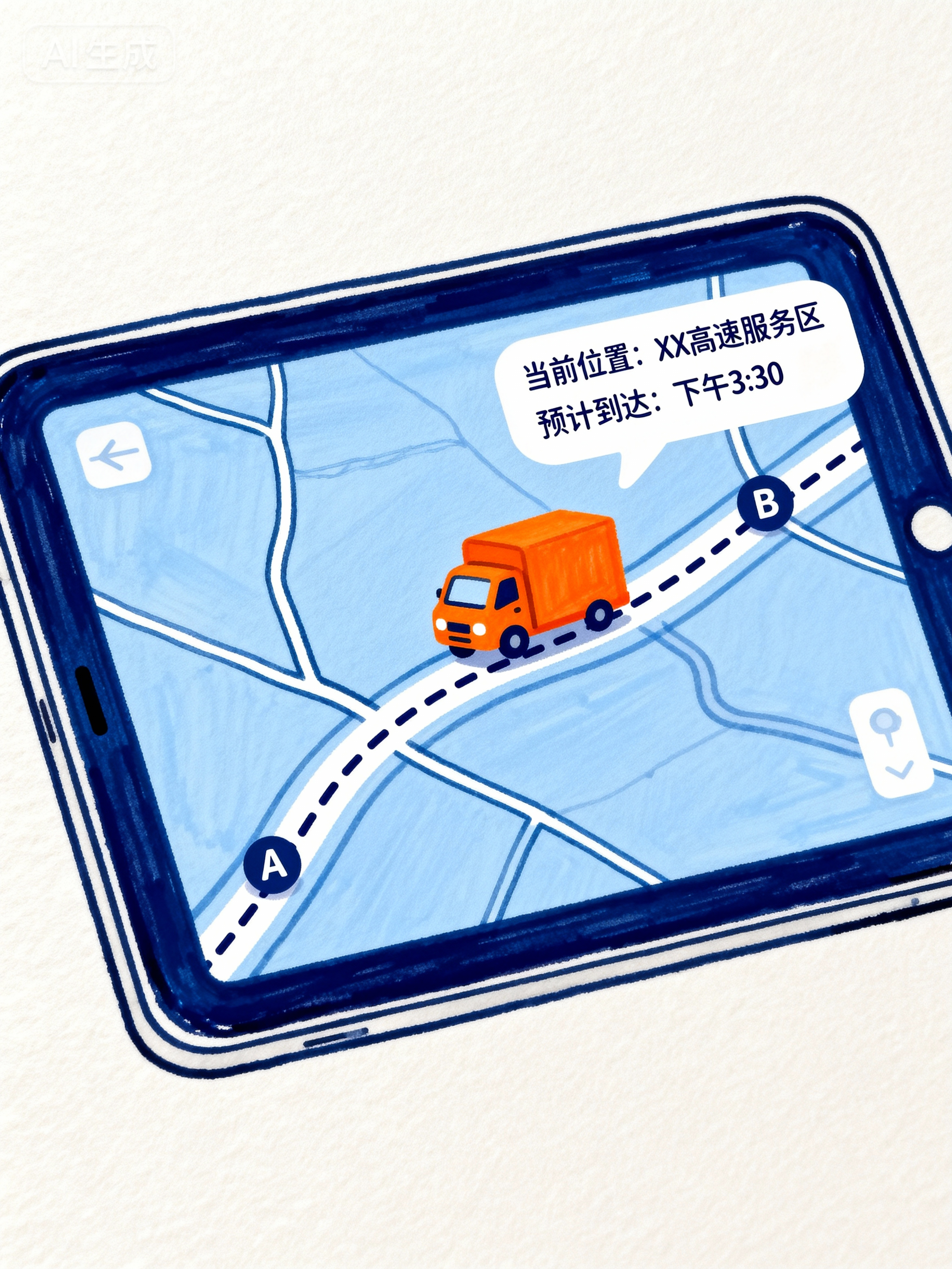 地图上移动的货车