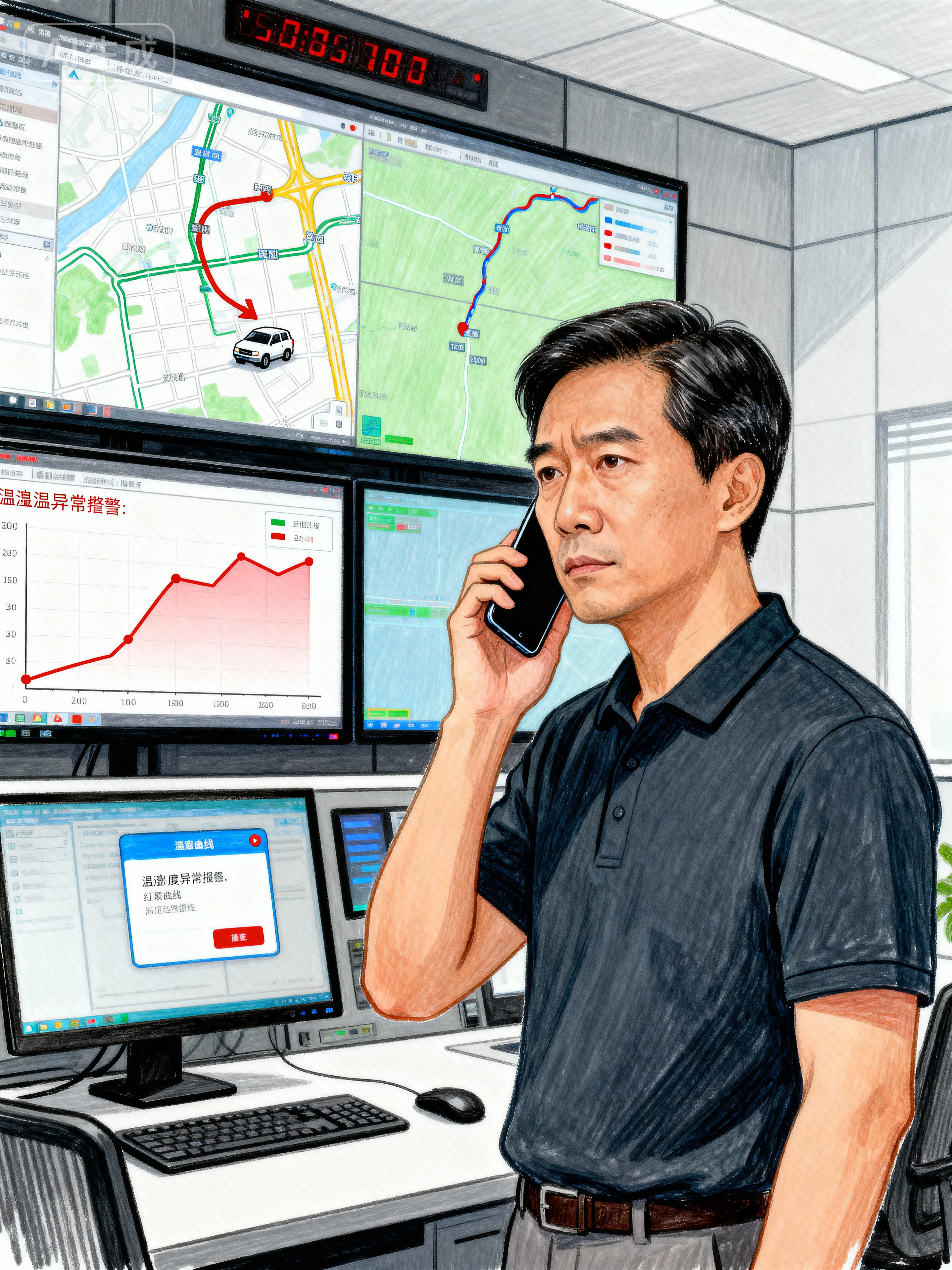 从容监控的物流经理